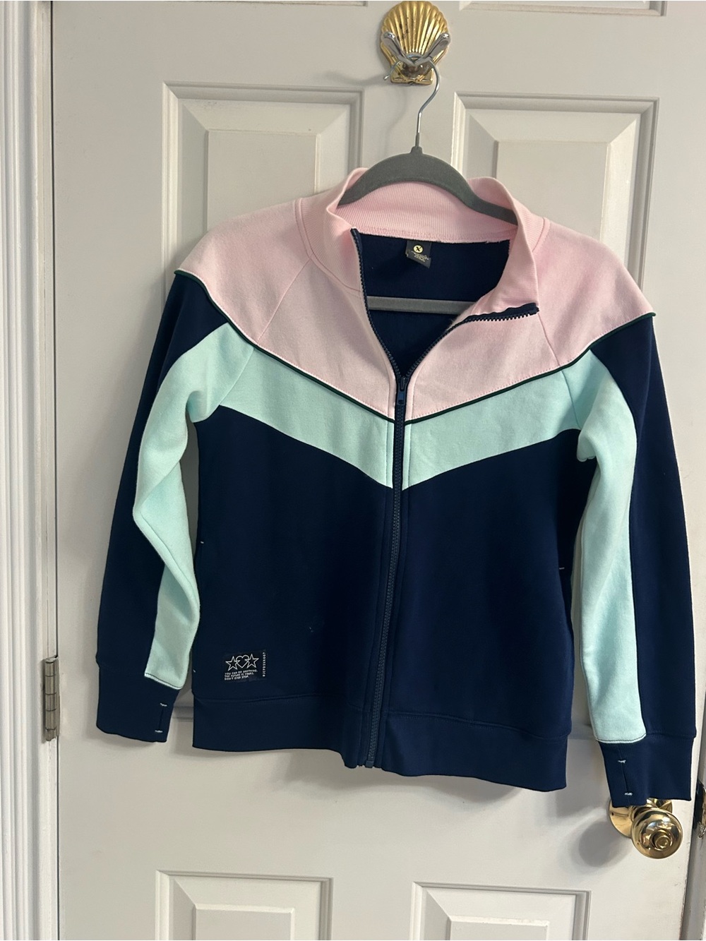 Girls Xersion Colorblock Zip-Up Jacket - Pink, Mint & Navy